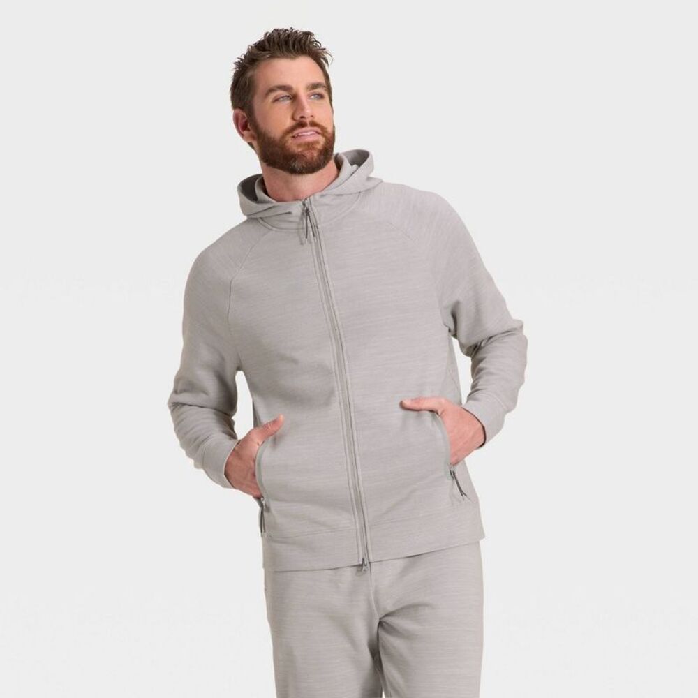 Men's Siro Ponte Full Zip Hooded Sweatshirt - All In Motion Gray Heather S